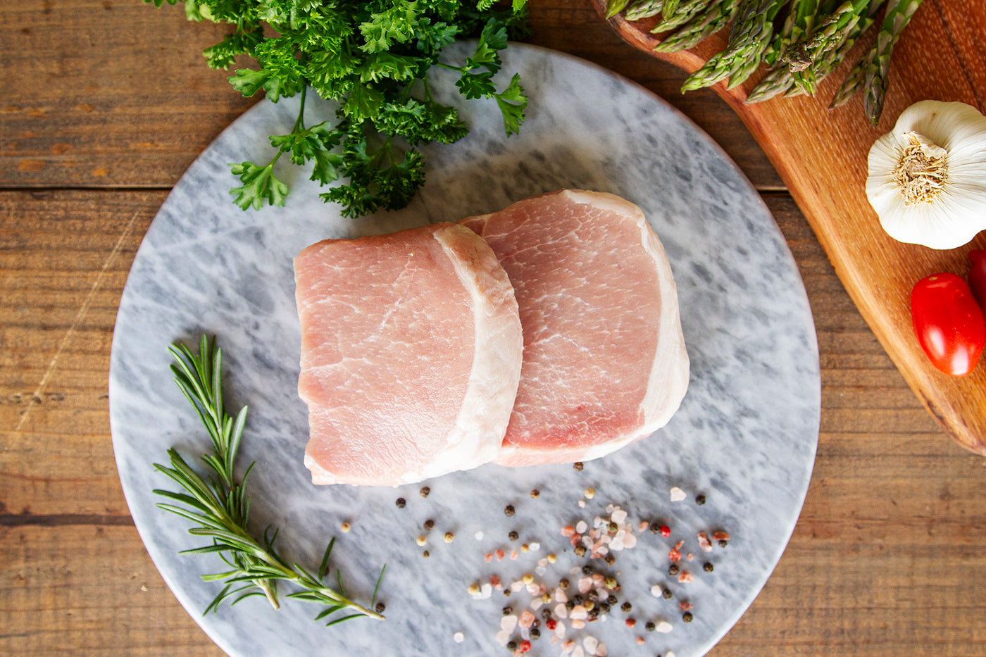 Natural Fresh Pork laying on a cutting board