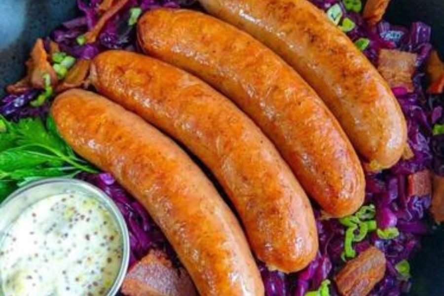 Octoberfest Bratwurst Recipe with German-Style Red Cabbage