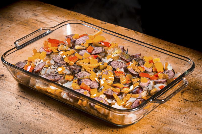 Potato and Pepper Smoked Sausage Bake | Pederson's Natural Farms
