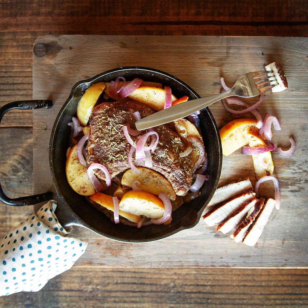 Roasted Bone In Chops with Apples | Pederson's Natural Farms