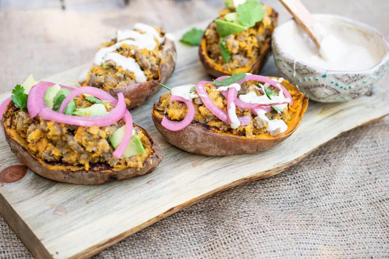 Cooked Recipe of Italian Sausage Stuffed Sweet Potato