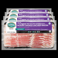 No Sugar Added Hickory Smoked Uncured Bacon (4 Pack)