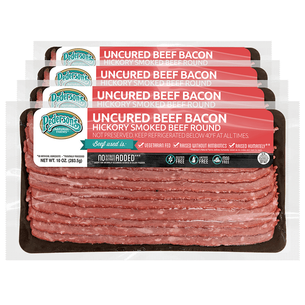 Uncured Hickory Smoked Beef Bacon (4 Pack)