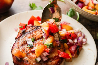 Easy Paleo Pork Chops with Grilled Peach Salsa