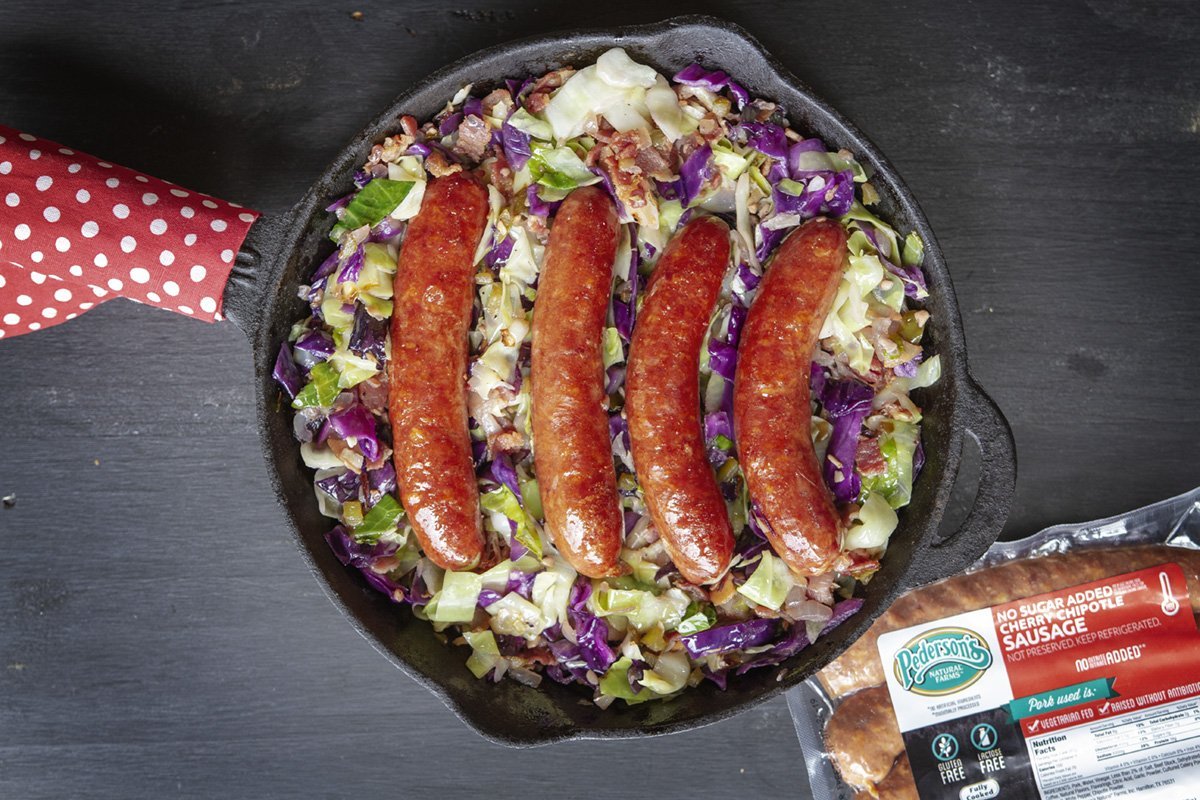 Cherry Chipotle Sausage & Veggie Skillet | Pederson's Natural Farms