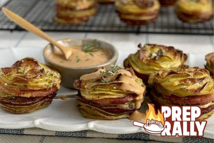 Herbed Crispy Potato & Ham Stacks | Pederson's Natural Farms
