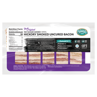 No Sugar Added Hickory Smoked Uncured Bacon (4 Pack)