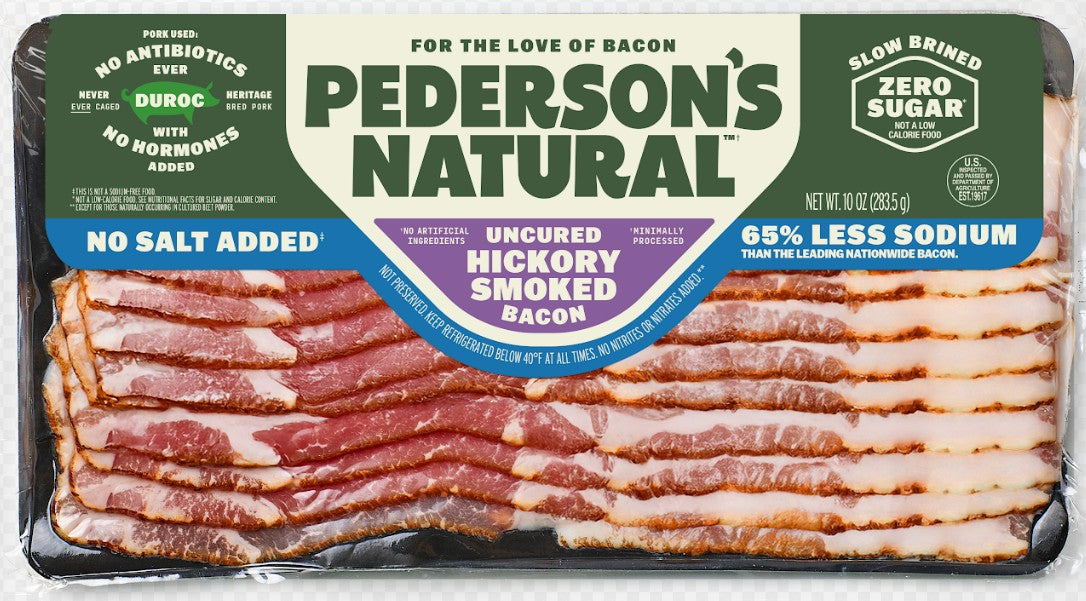 *NEW* Uncured Hickory Smoked No Salt Bacon (4 Pack)