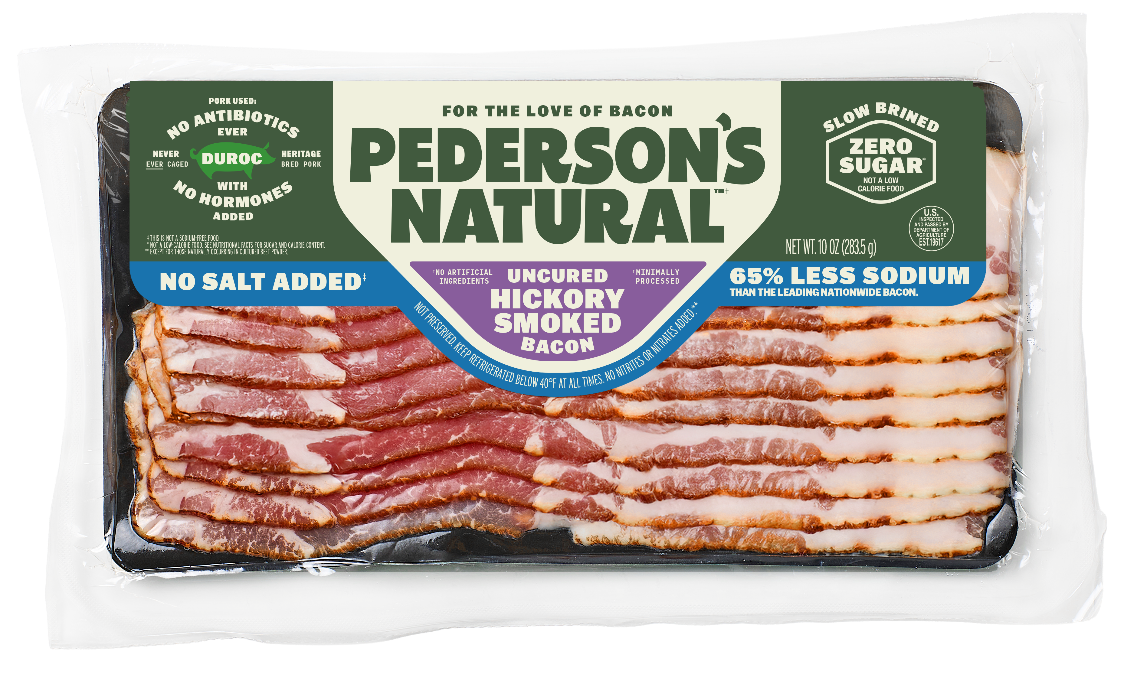 *NEW* Uncured Hickory Smoked No Salt Bacon (4 Pack)