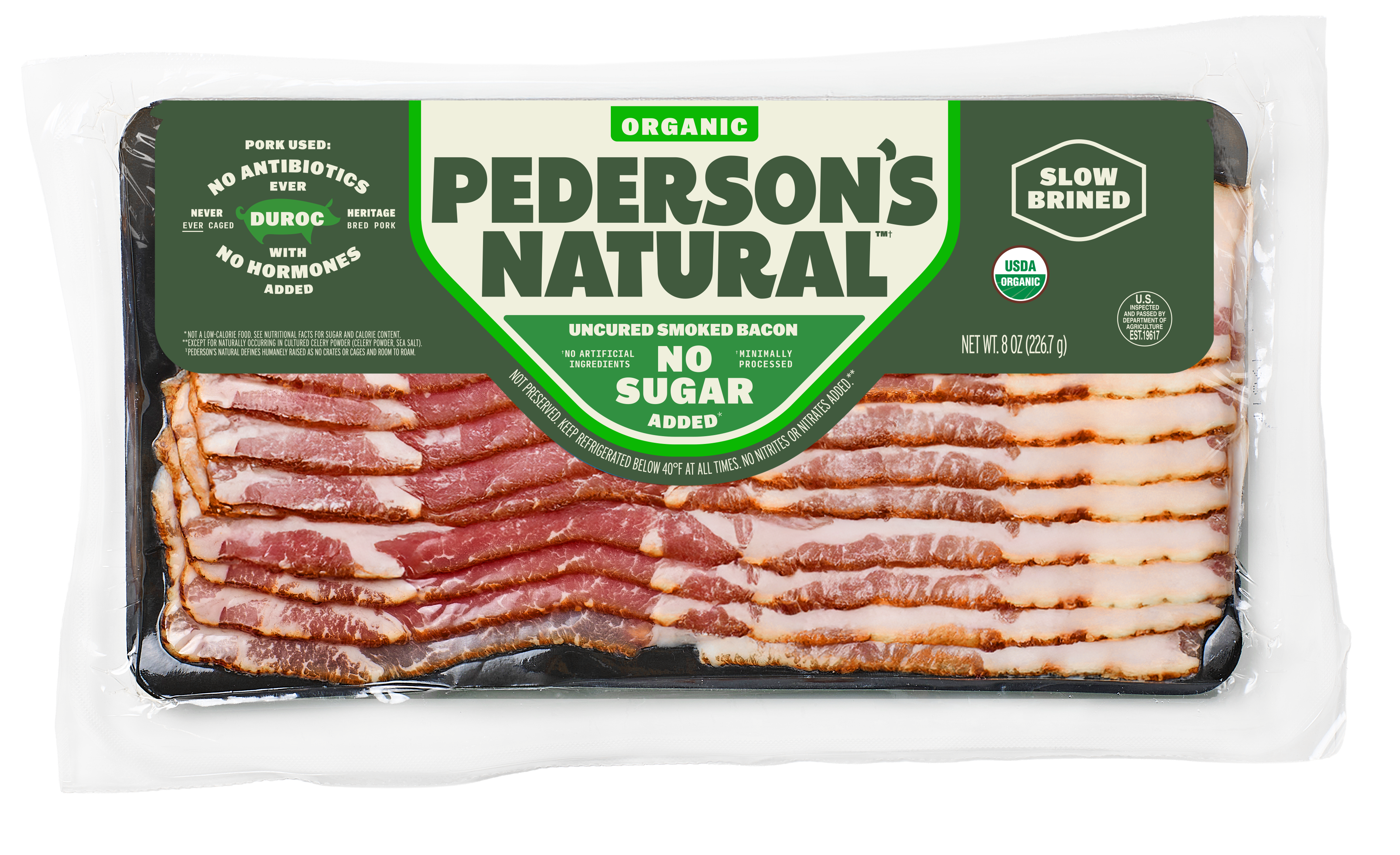 Organic No Sugar Added Uncured Smoked Bacon (4 Pack)