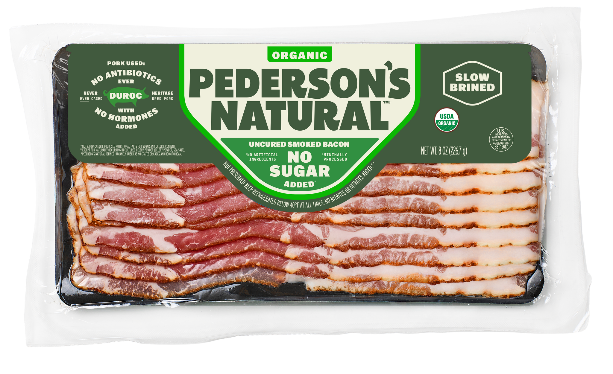 Organic No Sugar Added Uncured Smoked Bacon (4 Pack)