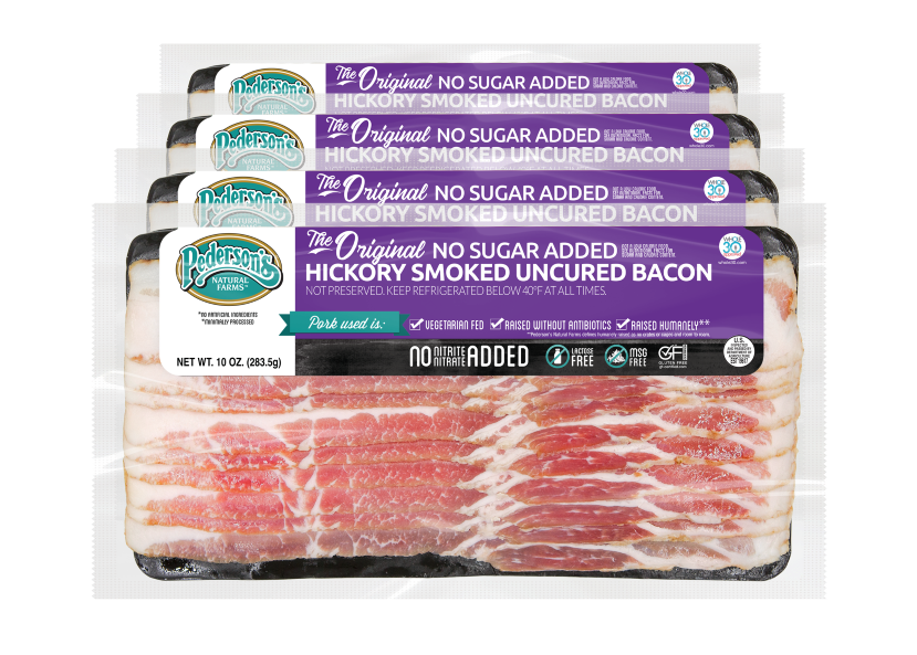 No Sugar Added Hickory Smoked Uncured Bacon (4 Pack)