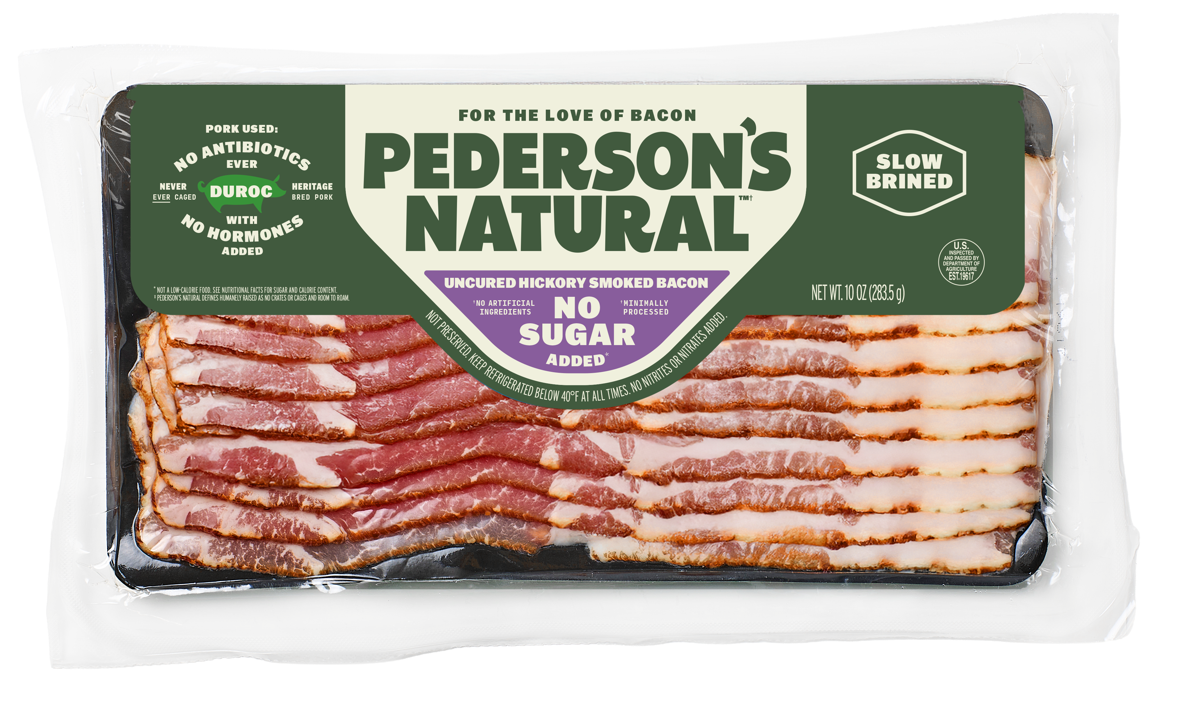 No Sugar Added Hickory Smoked Uncured Bacon (4 Pack)