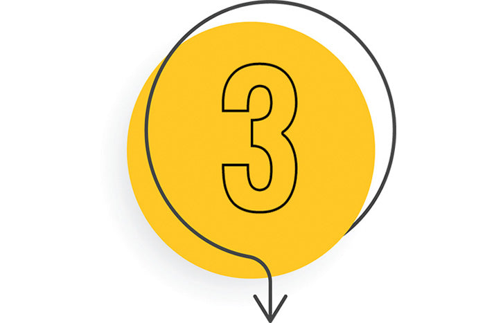 Step 3: How It Works - A black number 3 is shown on a yellow background.
