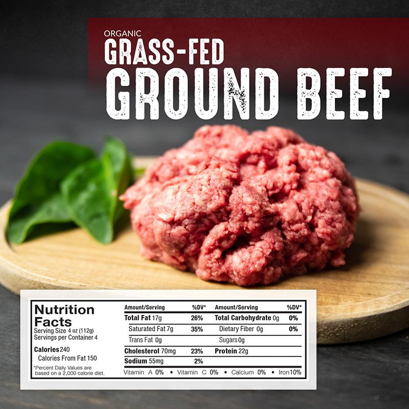 100% Grass Fed Organic Ground Beef (3 Pack) - Pederson's Natural Farms