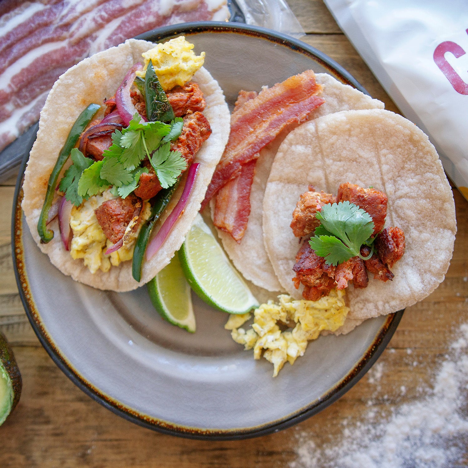 No sugar added chorizo lifestyle image with tortillas