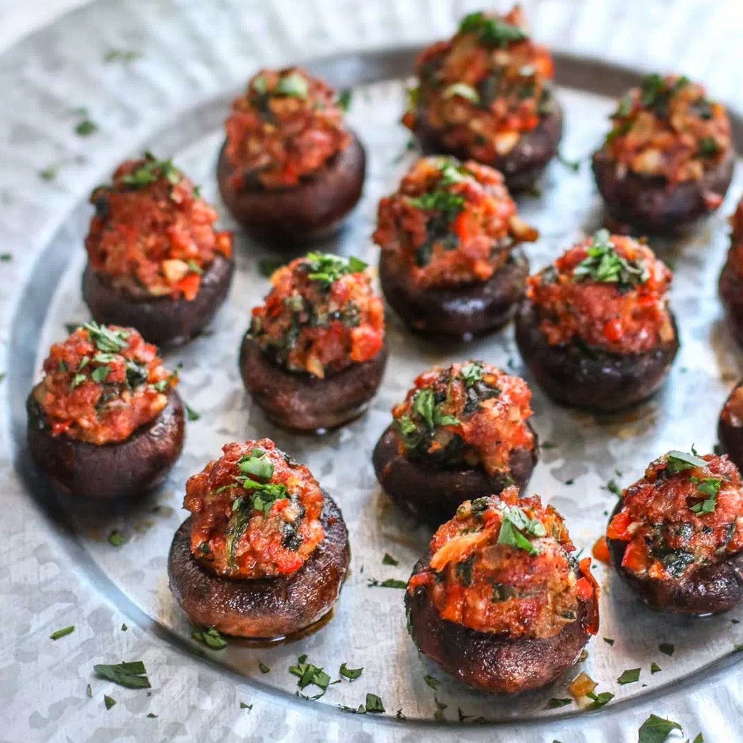 No sugar added chorizo stuffed mushrooms