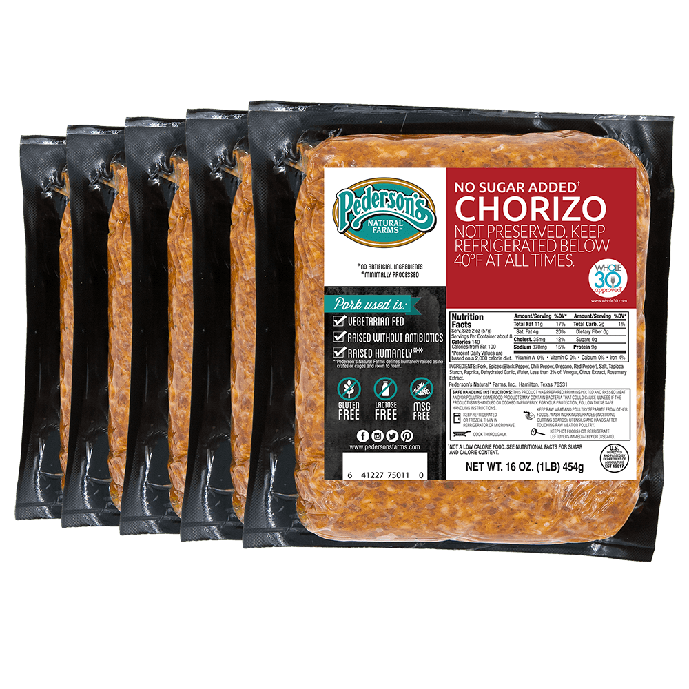 No Sugar Added Chorizo (5 Pack)  - Pederson's Natural Farms
