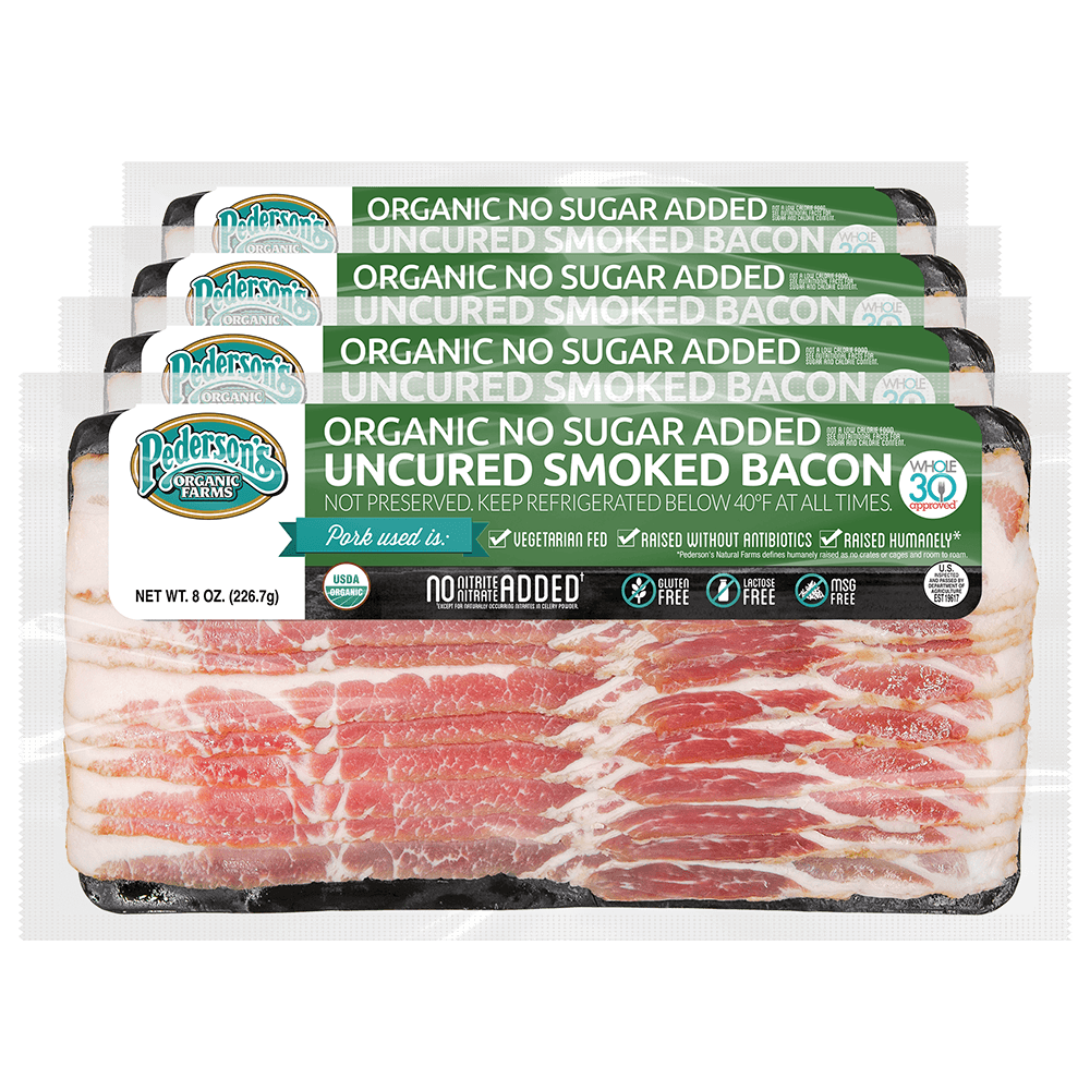 Organic No Sugar Added Uncured Smoked Bacon (4 Pack)