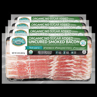 Organic No Sugar Added Uncured Smoked Bacon (4 Pack)