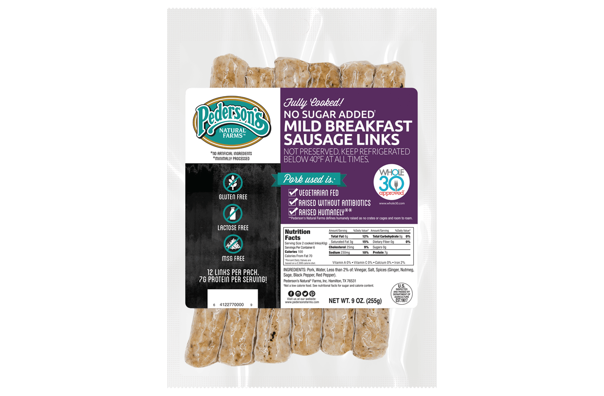 Fully Cooked No Sugar Added Mild Breakfast Sausage Links