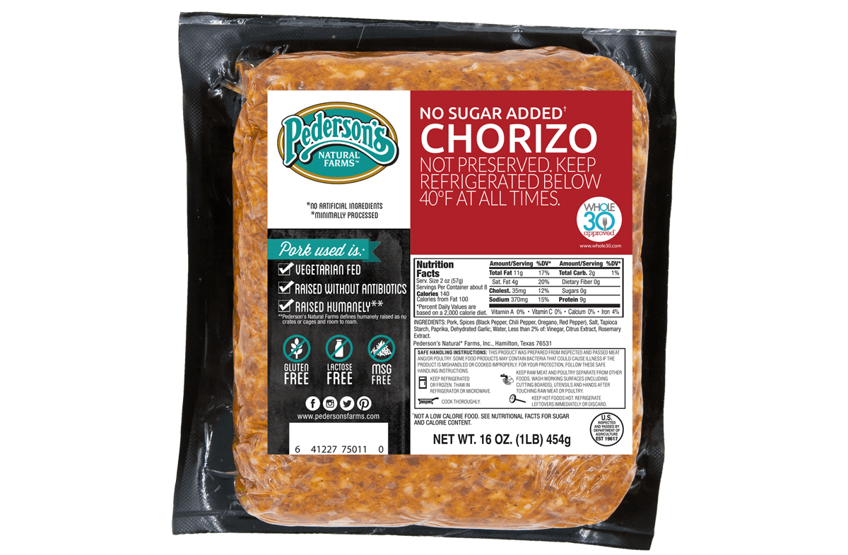 No Sugar Added Chorizo (5 Pack) - Pederson's Natural Farms