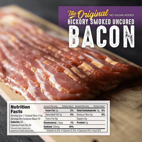 No Sugar Added Hickory Smoked Uncured Bacon (4 Pack) - Pederson's Natural Farms