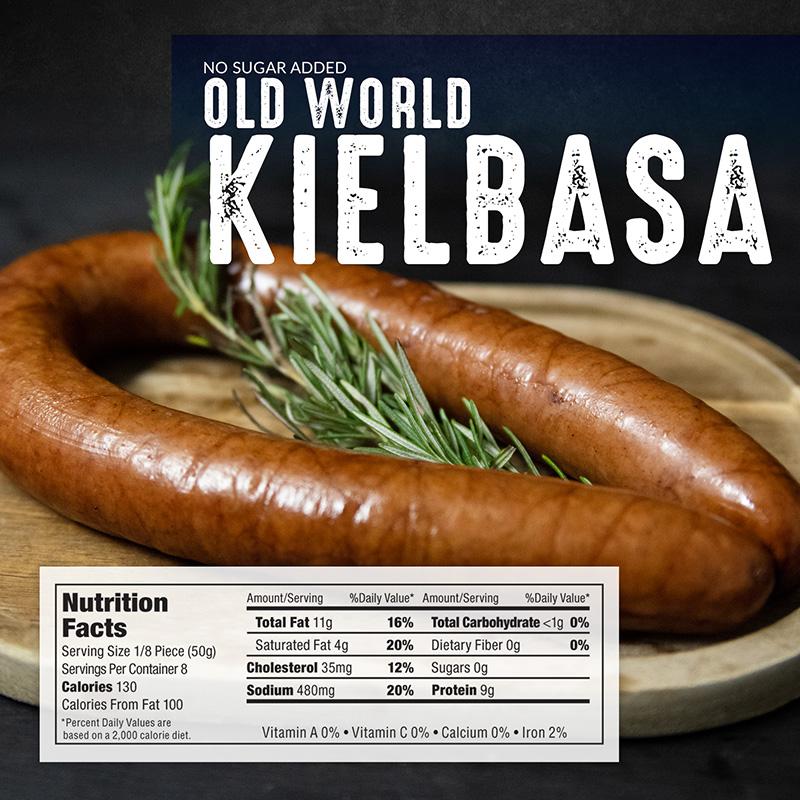 No Sugar Added Old World Kielbasa (4 Pack) - Pederson's Natural Farms