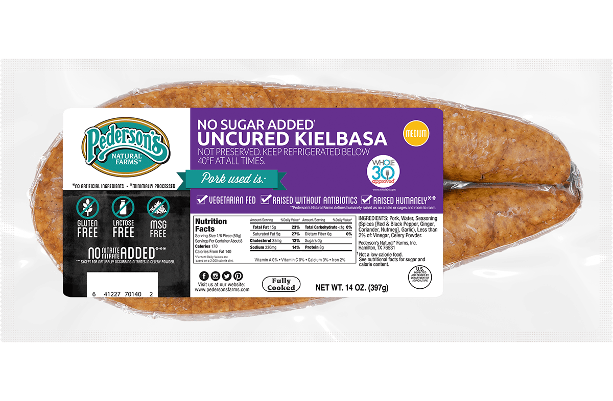 No Sugar Added Uncured Kielbasa (4 Pack) - Pederson's Natural Farms