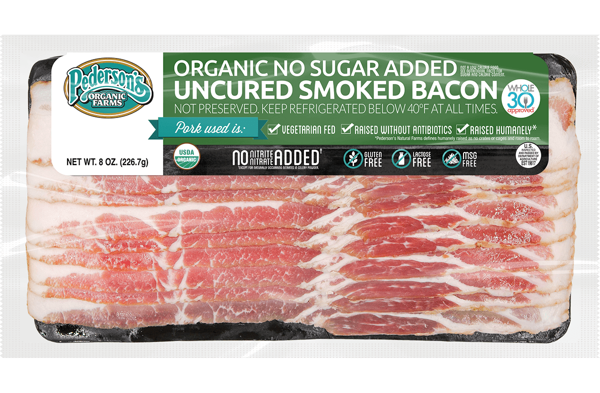 Organic Bacon Pederson's Farms No Sugar Added Uncured Smoked Bacon